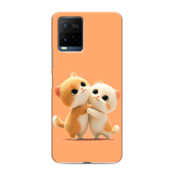 Силиконовый чехол на Vivo Y21 с принтом Милые котики Силиконовый чехол на Vivo Y21 с принтом Милые котики