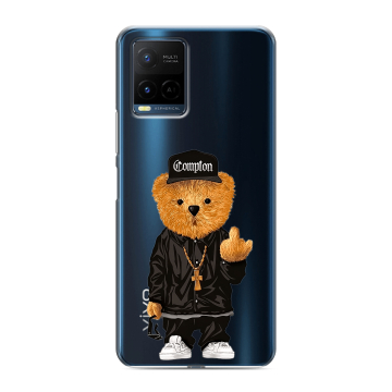 Силиконовый чехол на Vivo Y21 с принтом Мишка