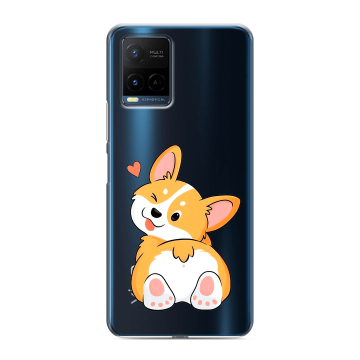 Силиконовый чехол на Vivo Y21 с принтом Корги
