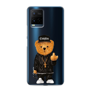 Силиконовый чехол на Vivo Y21 с принтом Плюшевый медведь