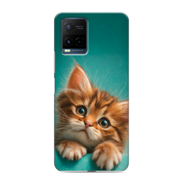Силиконовый чехол на Vivo Y21 с принтом котенок