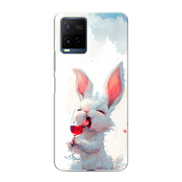 Силиконовый чехол на Vivo Y21 с принтом кролик зайчик