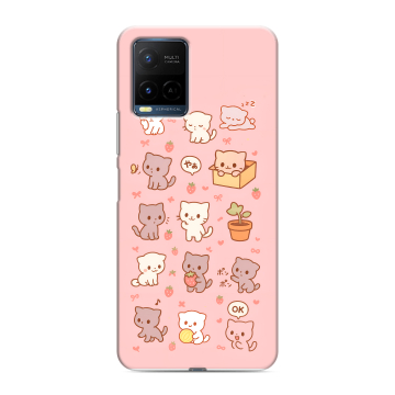 Силиконовый чехол на Vivo Y21 с принтом Hello Kitty Хелоу Кити