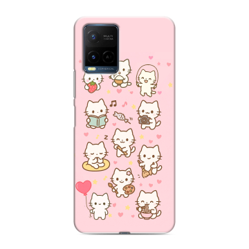 Силиконовый чехол на Vivo Y21 с принтом Hello Kitty Хелоу Кити