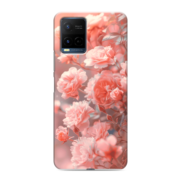 Силиконовый чехол на Vivo Y21 с принтом Розы цветы