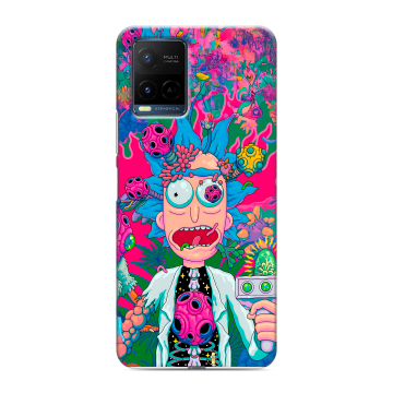 Силиконовый чехол на Vivo Y21 с принтом Рик и Морти Rick Morty