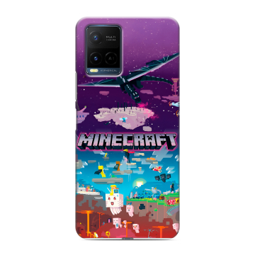 Силиконовый чехол на Vivo Y21 с принтом Майнкрафт Minecraft