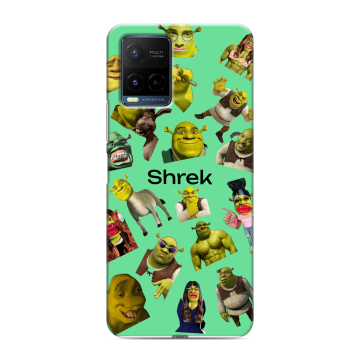Силиконовый чехол на Vivo Y21 с принтом Шрек Shrek Силиконовый чехол на Vivo Y21 с принтом Шрек Shrek