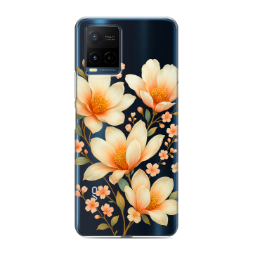 Силиконовый чехол на Vivo Y21 с принтом Цветы Силиконовый чехол на Vivo Y21 с принтом Цветы