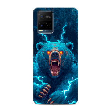 Силиконовый чехол на Vivo Y21 с принтом Медведь Силиконовый чехол на Vivo Y21 с принтом Медведь
