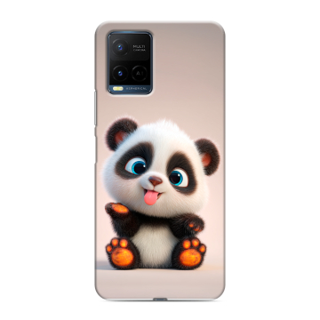 Силиконовый чехол на Vivo Y21 с принтом милая панда
