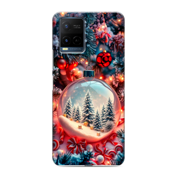 Силиконовый чехол на Vivo Y21 с принтом Новый год Силиконовый чехол на Vivo Y21 с принтом Новый год