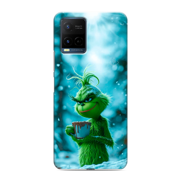 Силиконовый чехол на Vivo Y21 с принтом Новый год гринч Силиконовый чехол на Vivo Y21 с принтом Новый год гринч