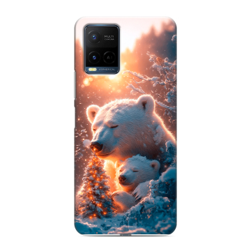 Силиконовый чехол на Vivo Y21 с принтом Новый год