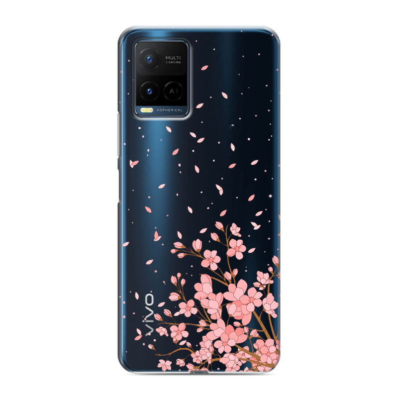Силиконовый чехол на Vivo Y21 с принтом Ветка сакуры Силиконовый чехол на Vivo Y21 с принтом Ветка сакуры