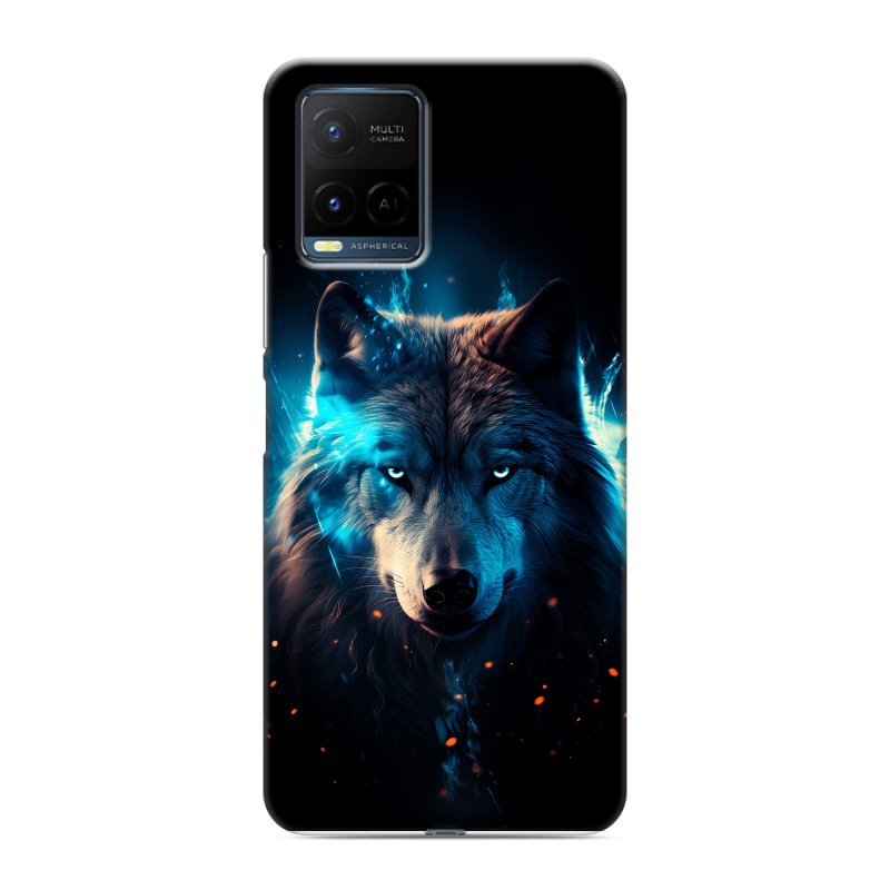 Силиконовый чехол на Vivo Y21 с принтом Волк ночной Силиконовый чехол на Vivo Y21 с принтом Волк ночной