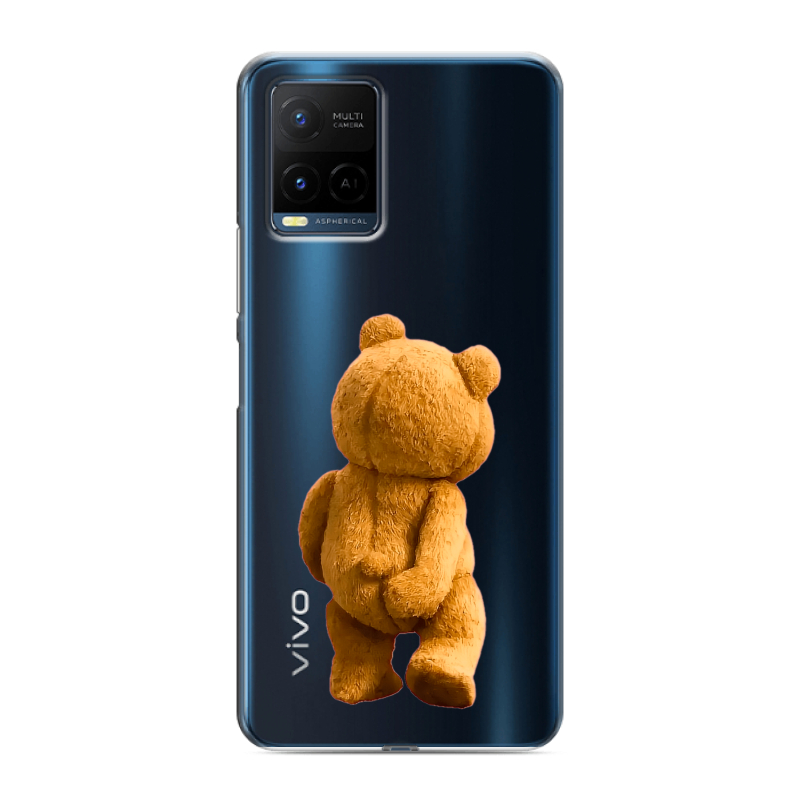 Силиконовый чехол на Vivo Y21 с принтом Медведь Силиконовый чехол на Vivo Y21 с принтом Медведь