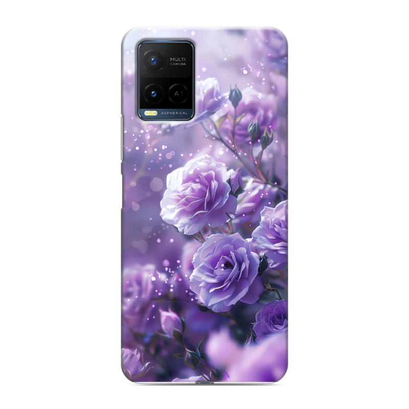 Силиконовый чехол на Vivo Y21 с принтом Розы цветы Силиконовый чехол на Vivo Y21 с принтом Розы цветы