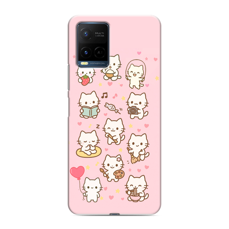Силиконовый противоударный чехол на Vivo Y21 с принтом Hello Kitty Хелоу Кити Силиконовый противоударный чехол на Vivo Y21 с принтом Hello Kitty Хелоу Кити