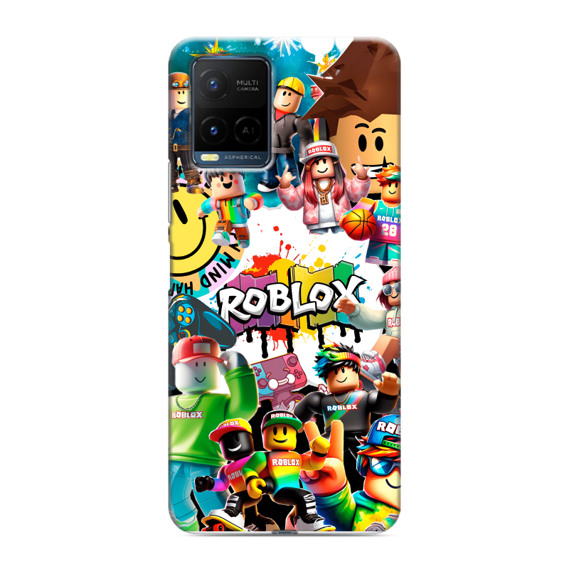 Силиконовый противоударный чехол на Vivo Y21 с принтом Roblox Роблокс Силиконовый противоударный чехол на Vivo Y21 с принтом Roblox Роблокс