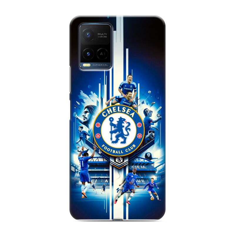 Силиконовый противоударный чехол на Vivo Y21 с принтом Chelsea Челси Силиконовый противоударный чехол на Vivo Y21 с принтом Chelsea Челси