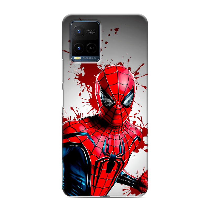 Силиконовый противоударный чехол на Vivo Y21 с принтом Spiderman Человек паук Силиконовый противоударный чехол на Vivo Y21 с принтом Spiderman Человек паук