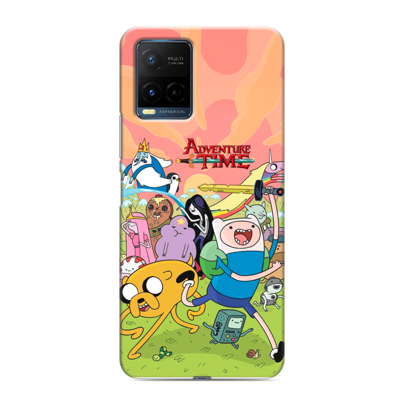 Силиконовый противоударный чехол на Vivo Y21 с принтом Adventure time Время приключений Силиконовый противоударный чехол на Vivo Y21 с принтом Adventure time Время приключений