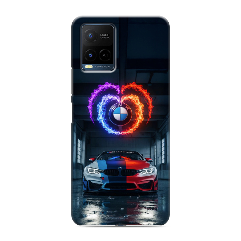 Силиконовый чехол на Vivo Y21 с принтом BMW БМВ Силиконовый чехол на Vivo Y21 с принтом BMW БМВ