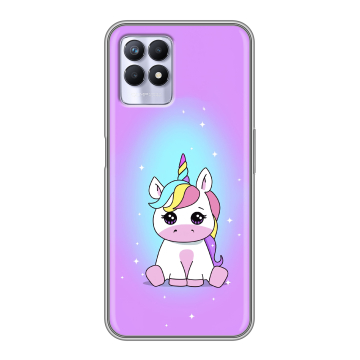 Силиконовый чехол на Realme 8i с принтом Единорог