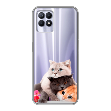 Силиконовый чехол на Realme 8i с принтом Кошки