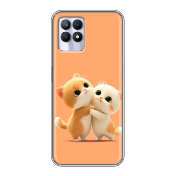 Силиконовый чехол на Realme 8i с принтом Милые котики