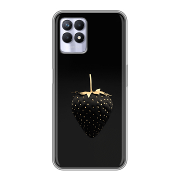 Силиконовый чехол на Realme 8i с принтом Черная клубника