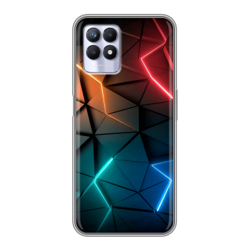 Силиконовый чехол на Realme 8i с принтом Абстракция неон