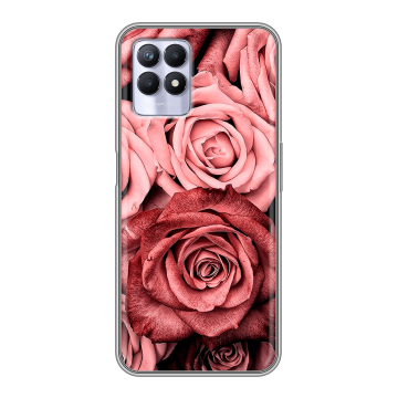 Силиконовый чехол на Realme 8i с принтом Цветы розы