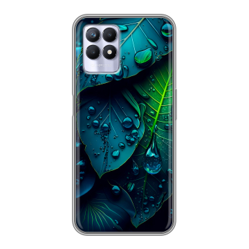 Силиконовый чехол на Realme 8i с принтом Листья