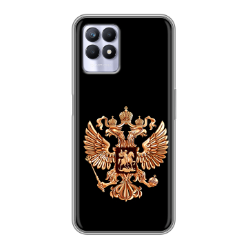 Силиконовый чехол на Realme 8i с принтом Герб России золотой Силиконовый чехол на Realme 8i с принтом Герб России золотой