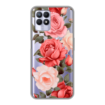 Силиконовый чехол на Realme 8i с принтом Розы Силиконовый чехол на Realme 8i с принтом Розы