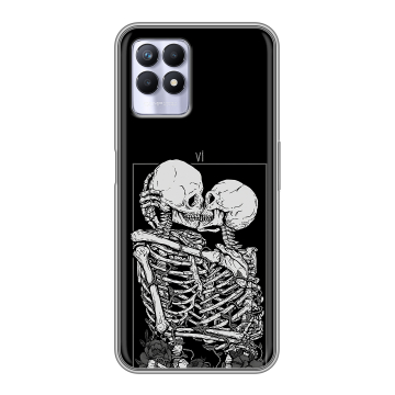 Силиконовый чехол на Realme 8i с принтом Поцелуй скелетов Силиконовый чехол на Realme 8i с принтом Поцелуй скелетов