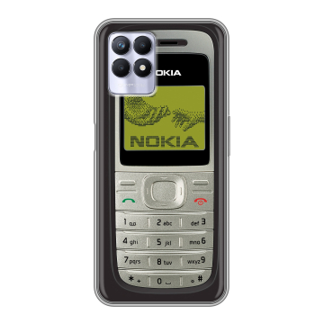 Силиконовый чехол на Realme 8i с принтом Ретро Нокия