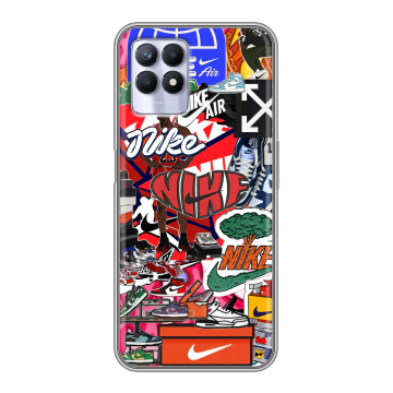Силиконовый чехол на Realme 8i с принтом Найк Nike яркий Силиконовый чехол на Realme 8i с принтом Найк Nike яркий