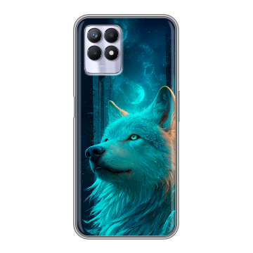 Силиконовый чехол на Realme 8i с принтом бабочки саккура Силиконовый чехол на Realme 8i с принтом бабочки саккура