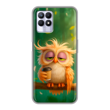 Силиконовый чехол на Realme 8i с принтом сова Силиконовый чехол на Realme 8i с принтом сова