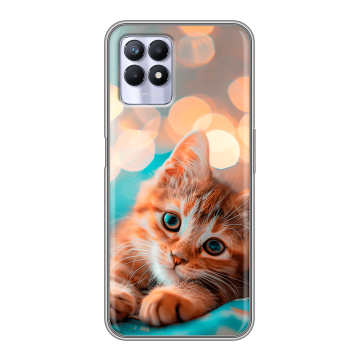 Силиконовый чехол на Realme 8i с принтом котик Силиконовый чехол на Realme 8i с принтом котик
