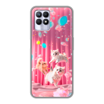 Силиконовый чехол на Realme 8i с принтом милые котики Силиконовый чехол на Realme 8i с принтом милые котики