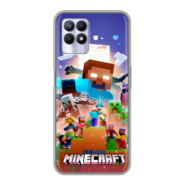 Силиконовый чехол на Realme 8i с принтом Майнкрафт Minecraft Силиконовый чехол на Realme 8i с принтом Майнкрафт Minecraft