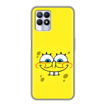 Силиконовый чехол на Realme 8i с принтом спанчбоб спанч боб