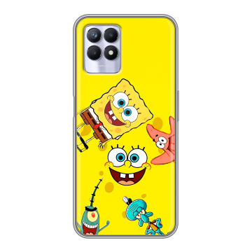 Силиконовый чехол на Realme 8i с принтом Спанч боб Спанчбоб Силиконовый чехол на Realme 8i с принтом Спанч боб Спанчбоб