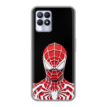 Силиконовый чехол на Realme 8i с принтом человек паук spiderman Силиконовый чехол на Realme 8i с принтом человек паук spiderman