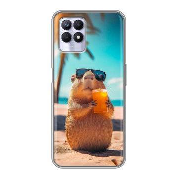 Силиконовый чехол на Realme 8i с принтом Капибара