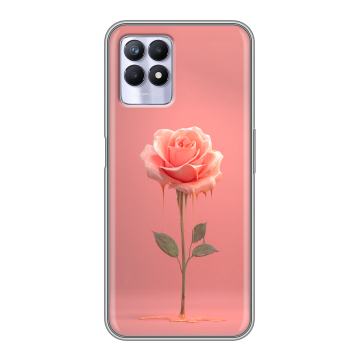 Силиконовый чехол на Realme 8i с принтом Розовая роза Силиконовый чехол на Realme 8i с принтом Розовая роза